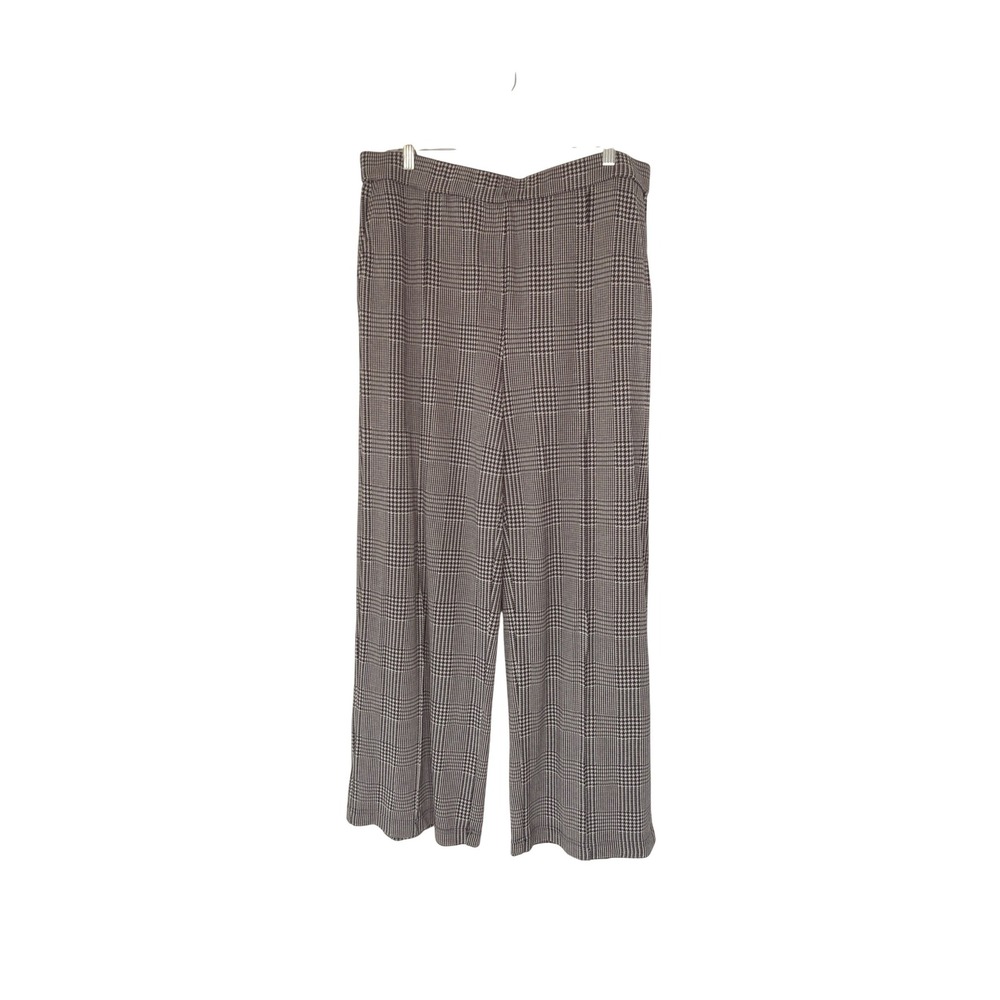J. Jill Wearever Collection Pant Gray Black Houndstooth Work Pull On Large